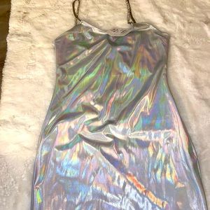 Halographhic dress very fitting size medium
